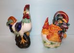 Porcelain Rooster & Porcelain Rooster Cookie Jar