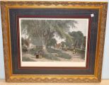 The Village Elms Print in Gold Frame