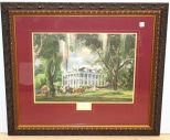 Dunleith Plantation Print By Francis Chase in Carved Frame