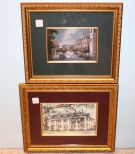Carriages on Street Print & Print of Plantation House