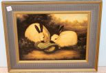 Oil on Board of Rabbits