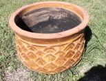 Terra Cotta Planter with Pineapple Design