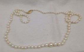 One Graduated Single Strand Pearl Necklace 20.0