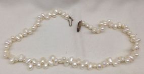 Lady's Sterling Irregular Freshwater Pearl Strand