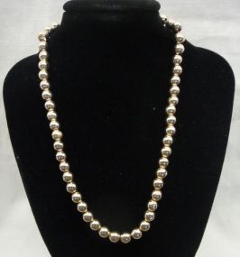 One Stamped 14KT Yellow Gold Lady's Beaded Necklace
