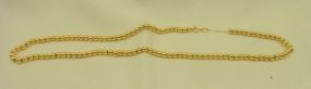 One Stamped 14KT Yellow Gold Lady's Beaded Necklace