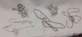 Five sterling Silver lady's box chains