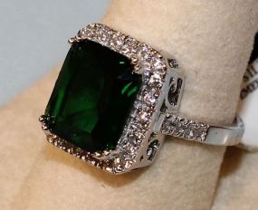 Sterling Silver Emerald Ring