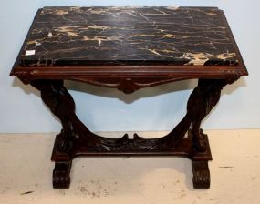 1920's Marble Top Side Table