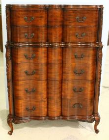 19th Century French Ribbon Mahogany Chest of Drawers