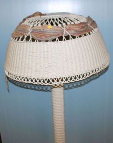 Antique Wicker Floor Lamp