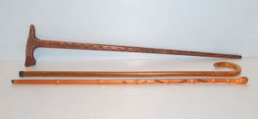 Group of Three Antique Walking Canes