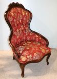 Victorian Style Rose Carved Ladys Parlor Chair