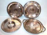 Four Silverplate Trays, Dish