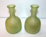 Green Satin Glass Decanters