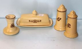 Vintage Pfaltzgraff Butter, Salt/ Pepper, Candlestick
