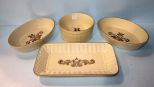 Vintage Pfaltzgraff Two Casserole Dishes, Souffle Tray