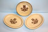 Vintage Pfaltzgraff Two Platters, Pie Dish