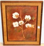 Oil on Canvas of Cotton Bolls Signed M. Elington