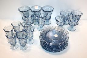 Ice Blue Glass Set