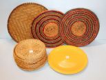 15 Woven Plate Holders, 3 Large Woven Underplates & Large Serving Plate