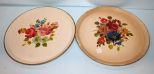 Two Handpainted Round Trays