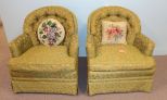 Pair Woodmark Vintage Upholstered Chairs