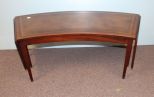 Vintage Demi-lune Leather Top Coffee Table
