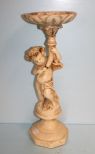 Plaster Cupid Pedestal