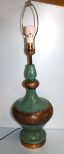 Green and Gold Plaster Lamp