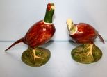 Two Painted Ceramic Pheasants