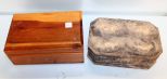 Cedar Jewelry Box & Carved Pressed Stone Jewelry Box