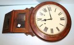 English 19th Century Inlaid Wall Clock