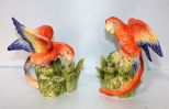 Pair Porcelain Bird Candlesticks