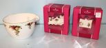 Royal Albert Porcelain Measuring Cup, Holiday Mailbox & Holiday Train