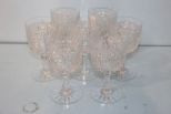 Set of Seven Cut Glass Goblets