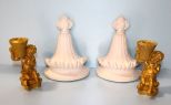 Pair Plaster Wall Sconces, Cup & Candlesticks