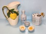 1971 Holland Mold Pottery Pitcher, Vase & Toothbrush Holder