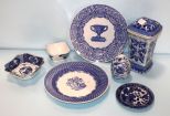 Two Spode Plates, Covered Porcelain Jar, Egg Plate & Two Dishes