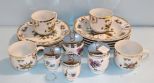 Four Victorian Royale Bowls, Four Salad Plates, Four Cups & Four Small Covered Jars