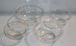 Set of Four Glass Mixing Bowls