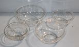 Set of Four Glass Mixing Bowls
