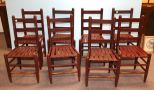 Set of Eight Ladder Back Chairs