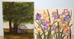 Oil on Canvas of Iris & Painting of Shed