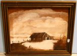 Oil Painting of Barn