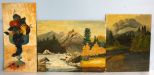 Two Landscapes & One Oil Painting of Fruit