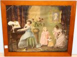 Victorian Parlor Print of Girls