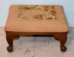 Mahogany Queen Anne Needlepoint Stool