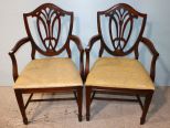 Pair of Mahogany Shieldback Armchairs