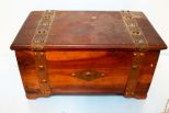 Vintage Cedar Jewelry Box with Costume Jewelry